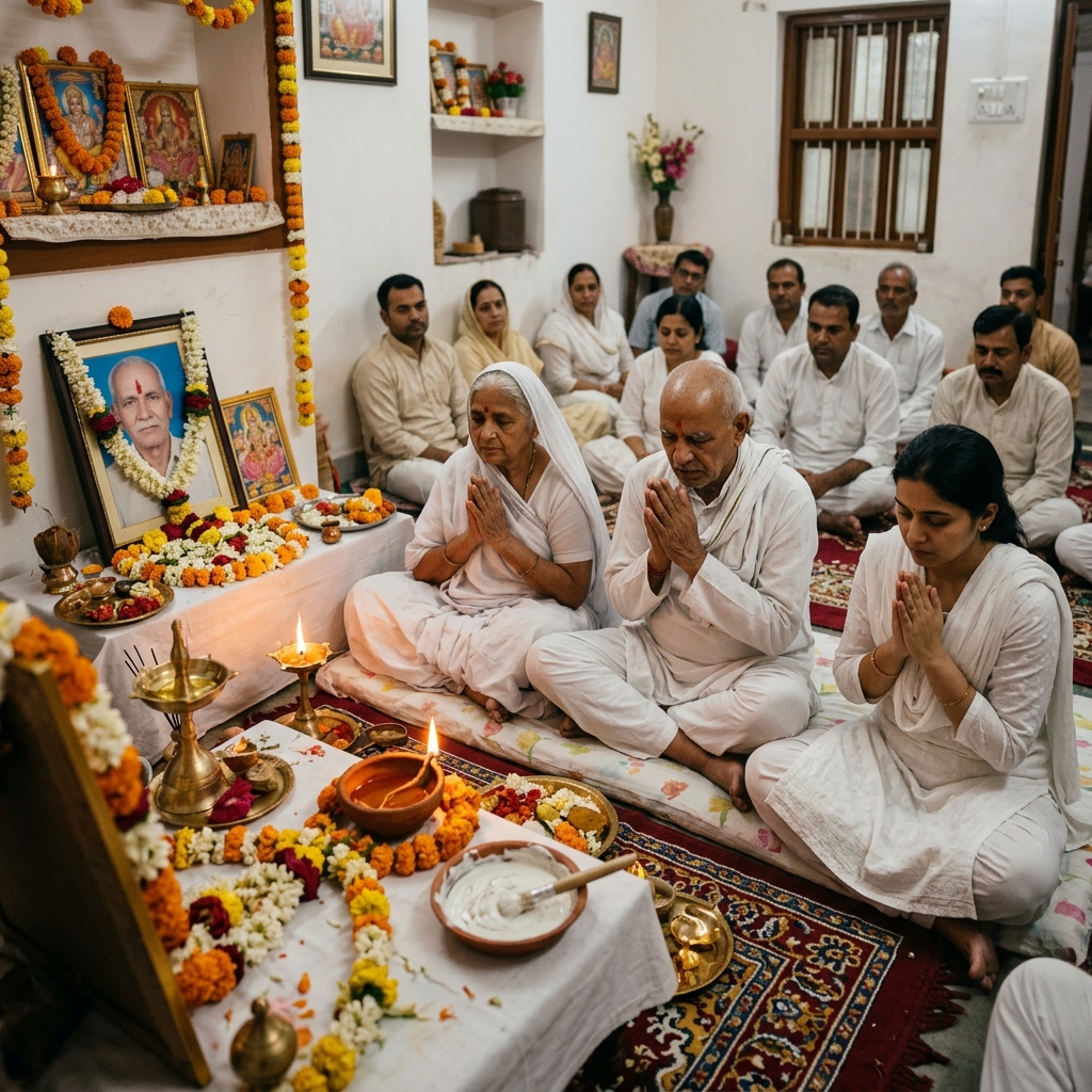 Antim Sanskar & 10th-13th Day Rites - 13th-day purification prayer meeting and deepak lighting for eternal soul peace