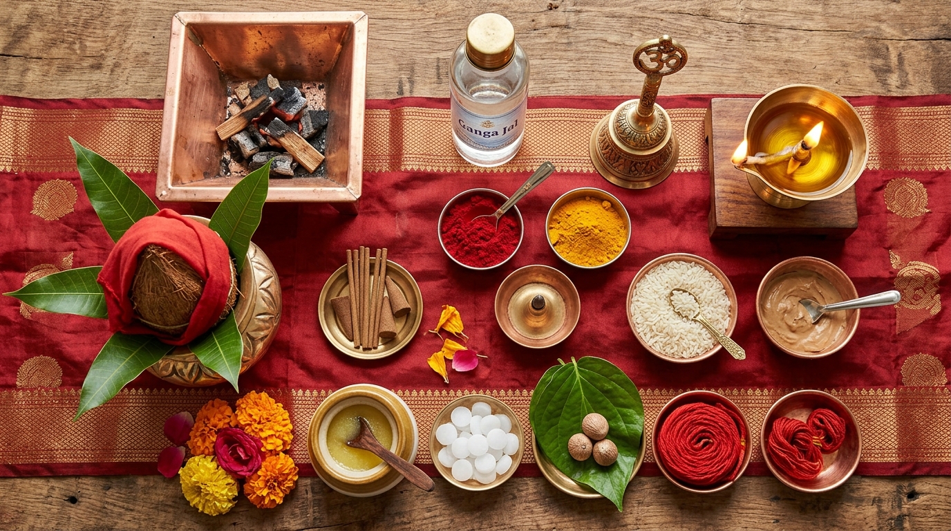 Authentic 30+ Item Vedic Samagri Kit